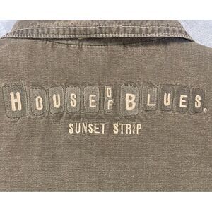 VTG House of Blues Men's Jacket Sunset Strip Size Small Olive Ripstop Lined